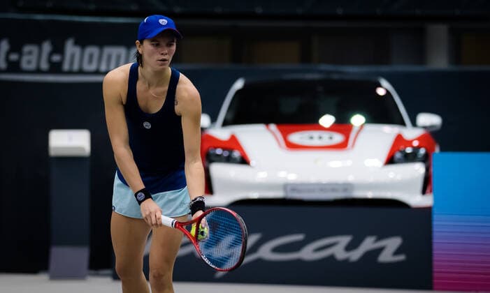November 7, 2020, Linz, AUSTRIA: Katharina Gerlach of Germany in action during the first qualifications round at 2020 Upper Austria Ladies Linz WTA, Tennis Damen International tennis tournament against Irina Bara of Romania Linz AUSTRIA - ZUMAa181 20201107_zaa_a181_050 Copyright: xRobxPrangex