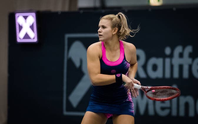 November 7, 2020, Linz, AUSTRIA: Jana Fett of Croatia in action during the first qualifications round at 2020 Upper Austria Ladies Linz WTA, Tennis Damen International tennis tournament against Mayo Hibi of Japan Linz AUSTRIA - ZUMAa181 20201107_zaa_a181_077 Copyright: xRobxPrangex