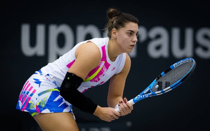 November 7, 2020, Linz, AUSTRIA: Ana Konjuh of Croatia in action during the first qualifications round at the 2020 Upper Austria Ladies Linz WTA, Tennis Damen International tennis tournament against Katarina Zavatska of Ukraine Linz AUSTRIA - ZUMAa181 20201107_zaa_a181_091 Copyright: xRobxPrangex