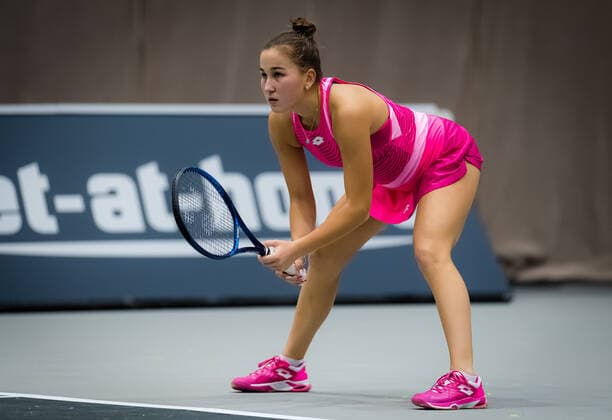 November 7, 2020, Linz, AUSTRIA: Kamilla Rakhimova of Russia in action during the first qualifications round at the 2020 Upper Austria Ladies Linz WTA, Tennis Damen International tennis tournament against Harmony Tan of France Linz AUSTRIA - ZUMAa181 20201107_zaa_a181_114 Copyright: xRobxPrangex