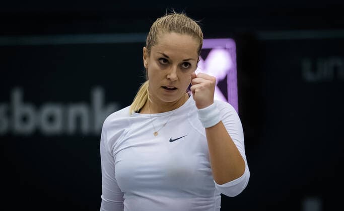 November 7, 2020, Linz, AUSTRIA: Sabine Lisicki of Germany in action during the first qualifications round at the 2020 Upper Austria Ladies Linz WTA, Tennis Damen International tennis tournament against Bibiane Schoofs of the Netherlands Linz AUSTRIA - ZUMAa181 20201107_zaa_a181_292 Copyright: xRobxPrangex