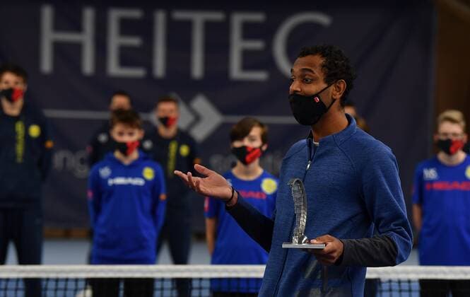 08 11 2020 Tennis ATP Challenger Tour Challenger Eckental Int German Championships Final Individual Ramkumar Ramanathan IND Sebastian Korda USA Ramkumar RAMANATHAN IND at award ceremony