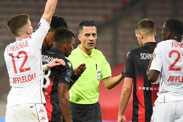 Karim ABED (ARBITRE) FOOTBALL : Nice vs Monaco - Ligue 1 Uber Eats - 08 11 2020 FEP Panoramic 