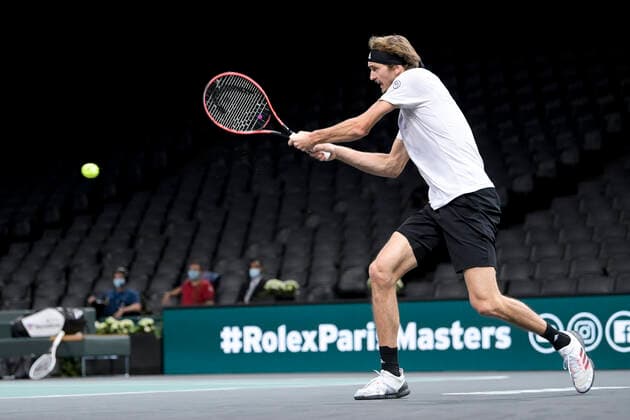 Alexander Zverev (Ger) TENNIS : Rolex Paris Masters - Finale - 08 11 2020 JBAutissier Panoramic 
