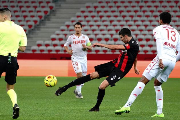 Pierre Lees Melou (OGC Nice) FOOTBALL : OGC Nice vs AS Monaco - Ligue 1 Ubereats - Nice - 08 11 2020 NorbertScanella PanoramiC 