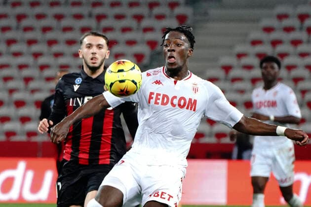 Axel Disasi (AS Monaco) - Amine Gouiri (OGC Nice) FOOTBALL : OGC Nice vs AS Monaco - Ligue 1 Ubereats - Nice - 08 11 2020 NorbertScanella PanoramiC 