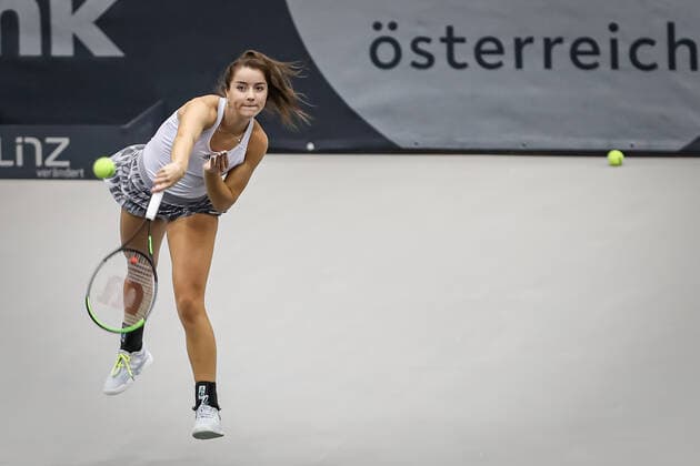 TENNIS - WTA, Tennis Damen Upper Austria Ladies Linz LINZ,AUSTRIA,09.NOV.20 - TENNIS - WTA Tour, Upper Austria Ladies Linz. Image shows Jodie Burrage (GBR). GEPAxpictures xManfredxBinder