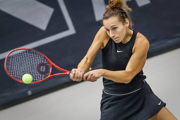 TENNIS - WTA, Tennis Damen Upper Austria Ladies Linz LINZ,AUSTRIA,09.NOV.20 - TENNIS - WTA Tour, Upper Austria Ladies Linz. Image shows Elixane Lechemia (FRA). GEPAxpictures xManfredxBinder