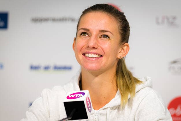 November 9, 2020, Linz, AUSTRIA: Barbara Haas of Austria talks to the media at the 2020 Upper Austria Ladies Linz WTA, Tennis Damen International tennis tournament Linz AUSTRIA - ZUMAa181 20201109_zaa_a181_025 Copyright: xRobxPrangex