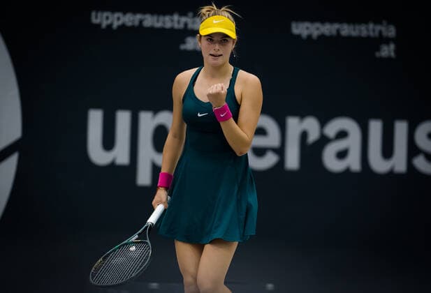 November 9, 2020, Linz, AUSTRIA: Katarina Zavatska of Ukraine talks to the media at the 2020 Upper Austria Ladies Linz WTA, Tennis Damen International tennis tournament Linz AUSTRIA - ZUMAa181 20201109_zaa_a181_036 Copyright: xRobxPrangex