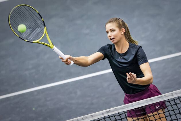 TENNIS - WTA, Tennis Damen Upper Austria Ladies Linz LINZ,AUSTRIA,10.NOV.20 - TENNIS - WTA Tour, Upper Austria Ladies Linz. Image shows Barbara Haas (AUT) during warm up. GEPAxpictures xManfredxBinder