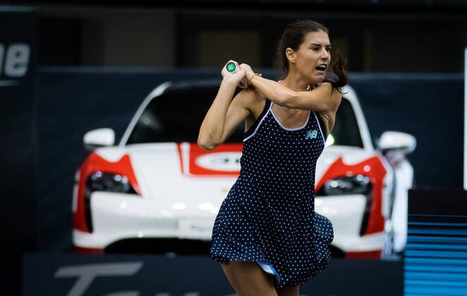 November 10, 2020, Linz, AUSTRIA: Sorana Cirstea of Romania in action during the first round at the 2020 Upper Austria Ladies Linz WTA, Tennis Damen International tennis tournament against Julia Grabher of Austria Linz AUSTRIA - ZUMAa181 20201110_zaa_a181_144 Copyright: xRobxPrangex