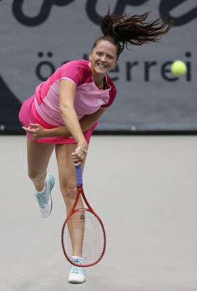 Viktoria Kuzmova, SVK, during first round of 2020 Upper Austria Ladies in Linz AUT, 10 11 2020