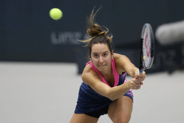 Oceane Dodin, FRA, during first round of 2020 Upper Austria Ladies in Linz AUT, 11 11 2020