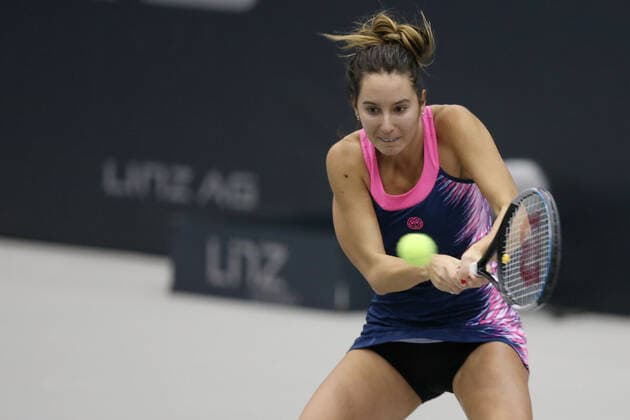 Oceane Dodin, FRA, during first round of 2020 Upper Austria Ladies in Linz AUT, 11 11 2020