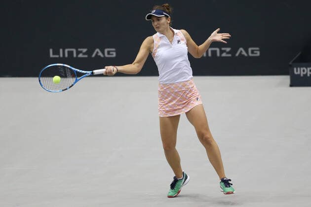 Irina Camelia Begu, ROU, during first round of 2020 Upper Austria Ladies in Linz AUT, 11 11 2020