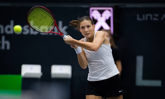 November 11, 2020, Linz, AUSTRIA: Vera Gracheva of Russia in action during her second-round match at the 2020 Upper Austria Ladies Linz WTA, Tennis Damen International tennis tournament against Ekaterina Alexandrova of Russia Linz AUSTRIA - ZUMAa181 20201111_zaa_a181_230 Copyright: xRobxPrangex