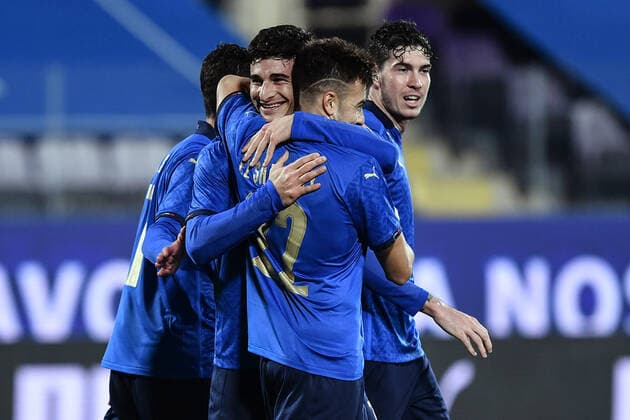 Sport Bilder des Tages Db Firenze 11 11 2020 - amichevole Italia-Estonia foto Daniele Buffa Image nella foto: esultanza gol Riccardo Orsolini 
