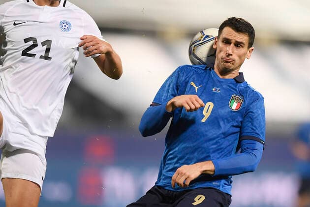 Photo LaPresse - Fabio Ferrari November 11, 2020 Firenze, Italy soccer Italy vs Estonia - Friendly match - & x2018;Artemio Franchi Stadium. In the pic:Kevin Lasagna (Italy)  Copyright: xFabioxFerrari LaPressex