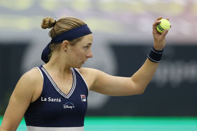 Nadia Podorska, ARG, during second round of 2020 Upper Austria Ladies in Linz AUT, 12 11 2020