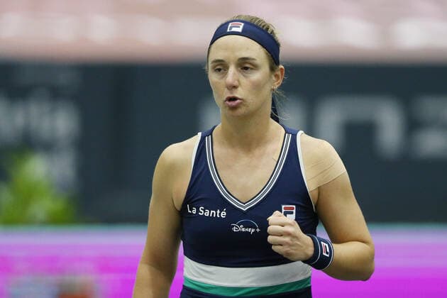 Nadia Podorska, ARG, during second round of 2020 Upper Austria Ladies in Linz AUT, 12 11 2020