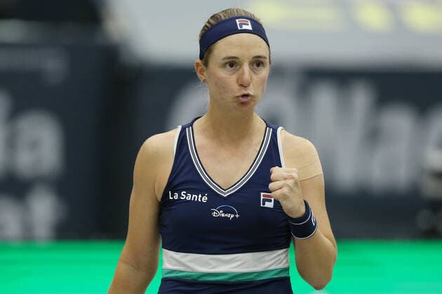 Nadia Podorska, ARG, during second round of 2020 Upper Austria Ladies in Linz AUT, 12 11 2020