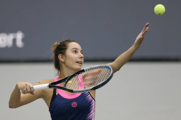 Oceane Dodin, FRA, during second round of 2020 Upper Austria Ladies in Linz AUT, 12 11 2020