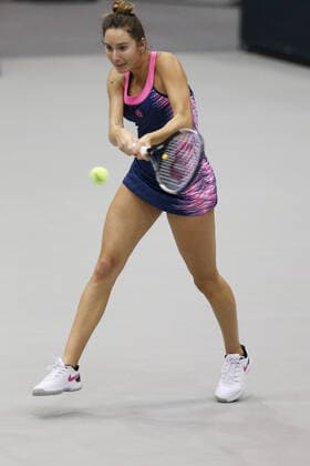 Oceane Dodin, FRA, during second round of 2020 Upper Austria Ladies in Linz AUT, 12 11 2020