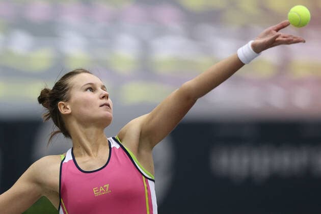 Veronika Kudermyetova, RUS, during second round of 2020 Upper Austria Ladies in Linz AUT, 12 11 2020