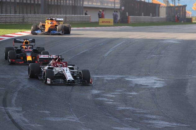 Motorsports FIA Formula One World Championship 2020, Grand Prix of Turkey, 7 Kimi Raikkonen FIN, Alfa Romeo Racing ORLEN , 33 Max Verstappen NLD, Aston Martin Red Bull Racing , Istanbul Turkey