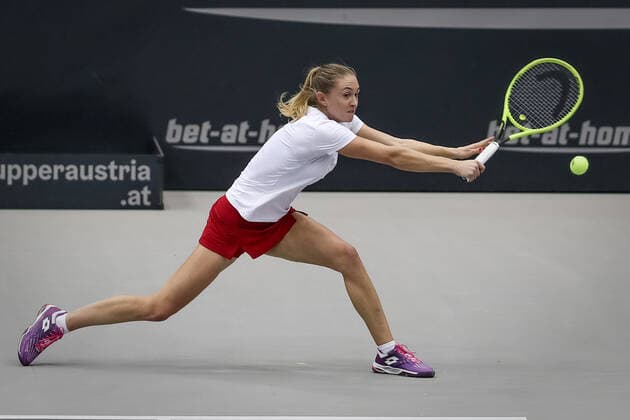 TENNIS - WTA, Tennis Damen Upper Austria Ladies Linz LINZ,AUSTRIA,13.NOV.20 - TENNIS - WTA Tour, Upper Austria Ladies Linz. Image shows Aliaksandra Sasnovich (BLR). GEPAxpictures xManfredxBinder