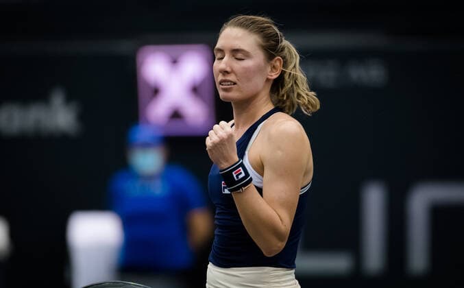 November 13, 2020, Linz, AUSTRIA: Ekaterina Alexandrova of Russia in action during the quarter-final of the 2020 Upper Austria Ladies Linz WTA, Tennis Damen International tennis tournament against Nadia Podoroska of Argentina Linz AUSTRIA - ZUMAa181 20201113_zaa_a181_068 Copyright: xRobxPrangex