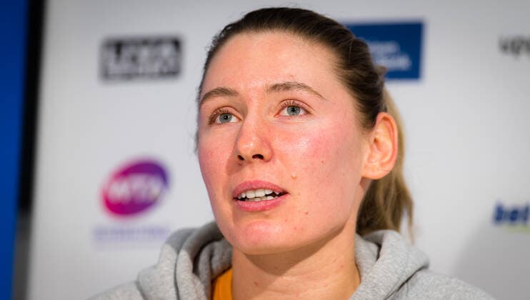November 13, 2020, Linz, AUSTRIA: Ekaterina Alexandrova of Russia talks to the media after winning the quarter-final of the 2020 Upper Austria Ladies Linz WTA, Tennis Damen International tennis tournament Linz AUSTRIA - ZUMAa181 20201113_zaa_a181_074 Copyright: xRobxPrangex