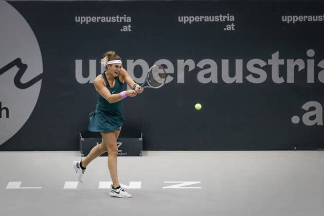 TENNIS - WTA, Tennis Damen Upper Austria Ladies Linz LINZ,AUSTRIA,13.NOV.20 - TENNIS - WTA Tour, Upper Austria Ladies Linz. Image shows Aryna Sabalenka (BLR). GEPAxpictures xManfredxBinder