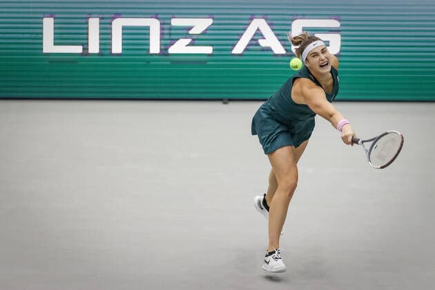TENNIS - WTA, Tennis Damen Upper Austria Ladies Linz LINZ,AUSTRIA,13.NOV.20 - TENNIS - WTA Tour, Upper Austria Ladies Linz. Image shows Aryna Sabalenka (BLR). GEPAxpictures xManfredxBinder