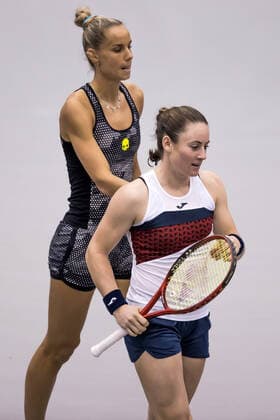 TENNIS - WTA, Tennis Damen Upper Austria Ladies Linz LINZ,AUSTRIA,14.NOV.20 - TENNIS - WTA Tour, Upper Austria Ladies Linz. Image shows Arantxa Rus (NED) and Tamara Zidansek (SLO). GEPAxpictures xManfredxBinder