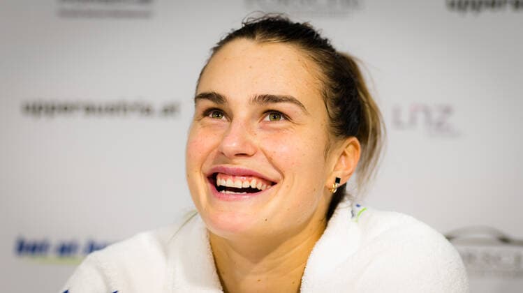 November 14, 2020, Linz, AUSTRIA: Aryna Sabalenka of Belarus talks to the media after winning the semi-final of the 2020 Upper Austria Ladies Linz WTA, Tennis Damen International tennis tournament against Barbora Krejcikova of the Czech Republic Linz AUSTRIA - ZUMAa181 20201114_zaa_a181_069 Copyright: xRobxPrangex