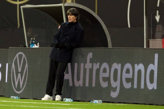 Coach Joachim Löw exciting sport soccer football UEFA Nations League international match national team DFB men season 2020 2021 14 11 2020 Germany GER vs Ukraine UKR ghost game because of Corona Covid 19 DFL regulations prohibit any use of photographs as image sequences and or quasi video