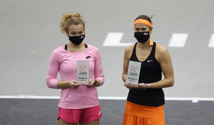 TENNIS - WTA, Tennis Damen Upper Austria Ladies Linz LINZ,AUSTRIA,15.NOV.20 - TENNIS - WTA Tour, Upper Austria Ladies Linz, final. Image shows Lucie Hradecka and Katerina Siniakova (CZE) . GEPAxpictures xManfredxBinder