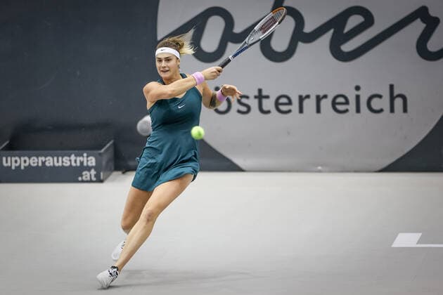 TENNIS - WTA, Tennis Damen Upper Austria Ladies Linz LINZ,AUSTRIA,15.NOV.20 - TENNIS - WTA Tour, Upper Austria Ladies Linz, final. Image shows Aryna Sabalenka (BLR). GEPAxpictures xManfredxBinder