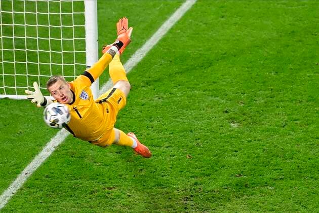 LEUVEN, BELGIUM - NOVEMBER 15 : Dries Mertens forward of Belgium (not in the picture) scores against Jordan Pickford goalkeeper of England during the UEFA Nations League match group stage final tournament - League A - Group 2 between Belgium and England on November 15, 2020 in Leuven, Belgium, 15 11 2020 ( Photo by Peter De Voecht Photonews FOOTBALL : UEFA Nations League - League A - Group 2 - Belgique vs Angleterre - 15 11 2020 PHOTONEWS PANORAMIC 