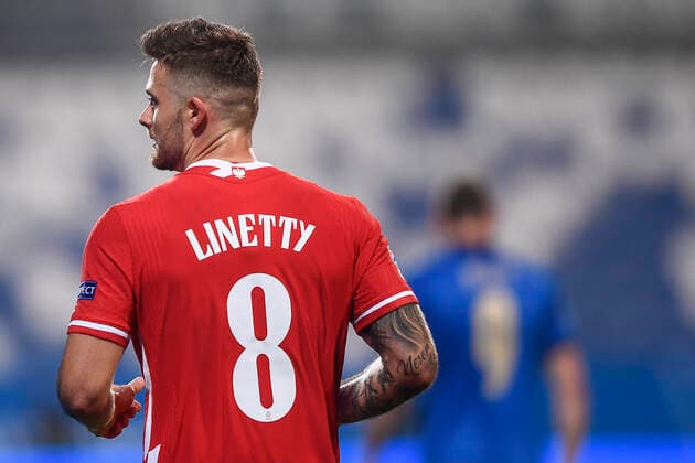 Photo LaPresse - Fabio Ferrari November 15, 2020 Reggio Emilia, Italy soccer Italy vs Polonia - Nation League - Group A - match 5 6 - & x2018;Citt& xe0; del Tricolore Stadium. In the pic:Linetty (Poland)  Copyright: xFabioxFerrari LaPressex