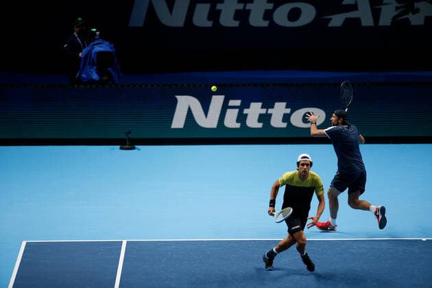 TENNIS - ATP, Tennis Herren Finals 2020 LONDON,ENGLAND,15.NOV.20 - TENNIS - ATP Finals, doubles. Image shows Marcelo Melo (BRA) and Lukasz Kubot (POL). GEPAxpictures xATPxTour xEllaxLing