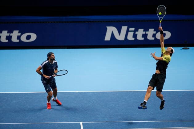 TENNIS - ATP, Tennis Herren Finals 2020 LONDON,ENGLAND,15.NOV.20 - TENNIS - ATP Finals, doubles. Image shows Lukasz Kubot (POL) and Marcelo Melo (BRA). GEPAxpictures xATPxTour xEllaxLing
