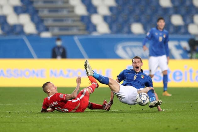 REGGIO EMILIA 15.11.2020 MECZ 5. KOLEJKA LIGA NARODOW GRUPA A1 SEZON 2020 21: WLOCHY - POLSKA 2:0 --- 2020-21 UEFA NATIONS LEAGUE GROUP A1 FOOTBALL MATCH: ITALY - POLAND 2:0 JACEK GORALSKI ANDREA BELOTTI FOT. PIOTR KUCZA FOTOPYK NEWSPIX.PL --- Newspix.pl  201115PYK0101