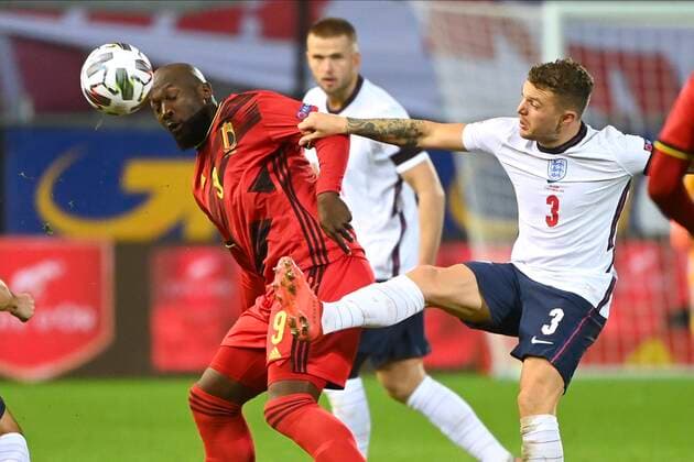 LEUVEN, BELGIUM - NOVEMBER 15 : Romelu Lukaku forward of Belgium, Kieran Trippier defender of England during the UEFA Nations League match group stage final tournament - League A - Group 2 between Belgium and England on November 15, 2020 in Leuven, Belgium, 15 11 2020 ( Photo by Vincent Kalut Photonews FOOTBALL : UEFA Nations League - League A - Group 2 - Belgique vs Angleterre - 15 11 2020 PHOTONEWS PANORAMIC 