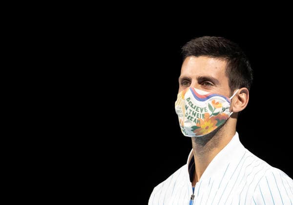 (201116) -- LONDON, Nov. 16, 2020 -- Novak Djokovic of Serbia is seen during the presentation of his ATP, Tennis Herren World No. 1 trophy at the ATP World Tour Finals 2020 in London, Britain, on Nov. 15, 2020. ) (SP) BRITAIN-LONDON-TENNIS-ATP FINAL-WORLD NUMBER 1 HanxYan 