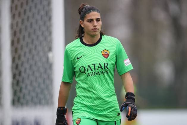 Rachele Baldi of AS Roma during the Serie A Femminile match at Centro Sportivo Vismara, Milan. Picture date: 15th November 2020. Picture credit should read: Jonathan Moscrop Sportimage EDITORIAL USE ONLY. No use with unauthorised audio, video, data, fixture lists, club league logos or live services. Online in-match use limited to 120 images, no video emulation. No use in betting, games or single club league player publications. SPI-0756-0081