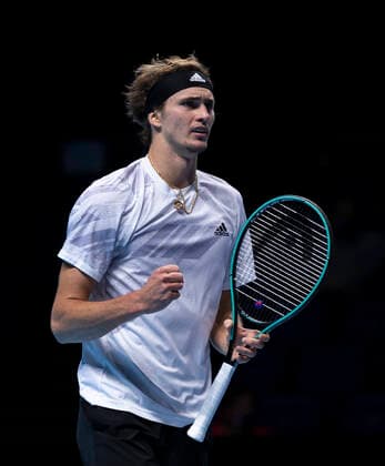 (201117) -- LONDON, Nov. 17, 2020 -- Alexander Zverev of Germany reacts during the singles group match against Daniil Medvedev of Russia at the ATP, Tennis Herren World Tour Finals 2020 in London, Britain, on Nov. 16, 2020. ) (SP)BRITAIN-LONDON-TENNIS-ATP FINALS-DAY 2 HanxYan 