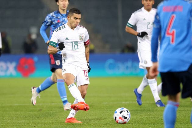 SOCCER - JPN vs MEX, test match GRAZ,AUSTRIA,17.NOV.20 - SOCCER - international match, Länderspiel, Nationalmannschaft Japan vs Mexico, test match. Image shows Orbelin Pineda (MEX). GEPAxpictures xChristianxWalgram